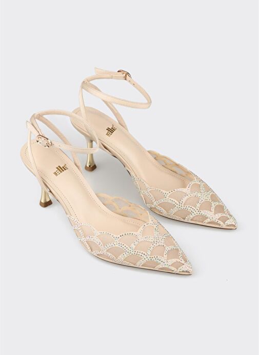 Bej Kadın Topuklu Ayakkabı - Görsel 3