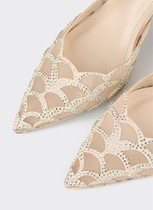 Bej Kadın Topuklu Ayakkabı - Görsel 5