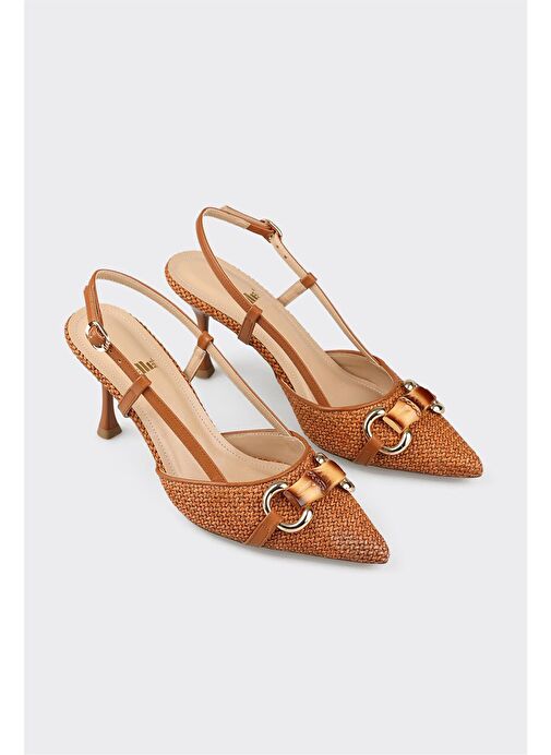 Elle Bej Kadın Topuklu Ayakkabı ESKAN - Görsel 3