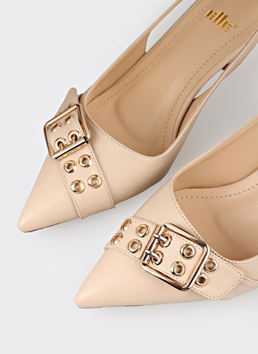 Bej Kadın Topuklu Ayakkabı - Görsel 5