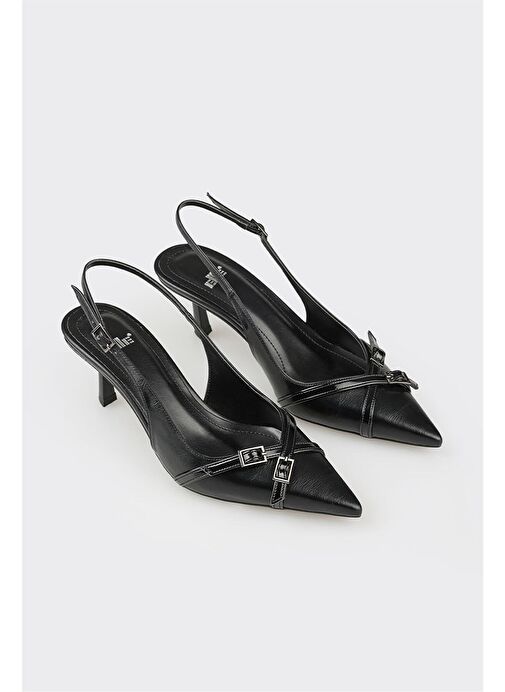 Siyah Kadın Topuklu Ayakkabı - Görsel 3