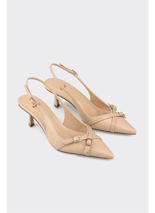 Bej Kadın Topuklu Ayakkabı - Görsel 3