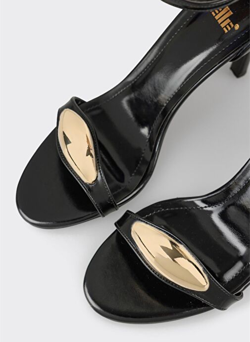 Siyah Kadın Topuklu Sandalet - Görsel 5