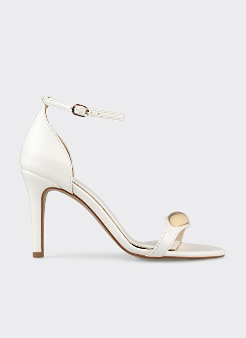 Beyaz Kadın Topuklu Sandalet - Görsel 2