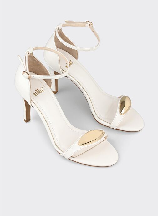Beyaz Kadın Topuklu Sandalet - Görsel 3