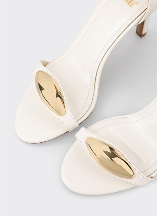 Beyaz Kadın Topuklu Sandalet - Görsel 5