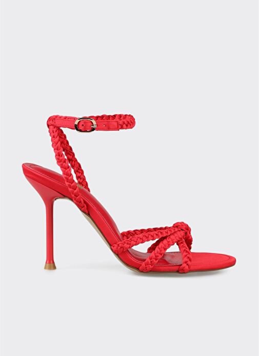 Kırmızı Kadın Topuklu Sandalet - Görsel 2