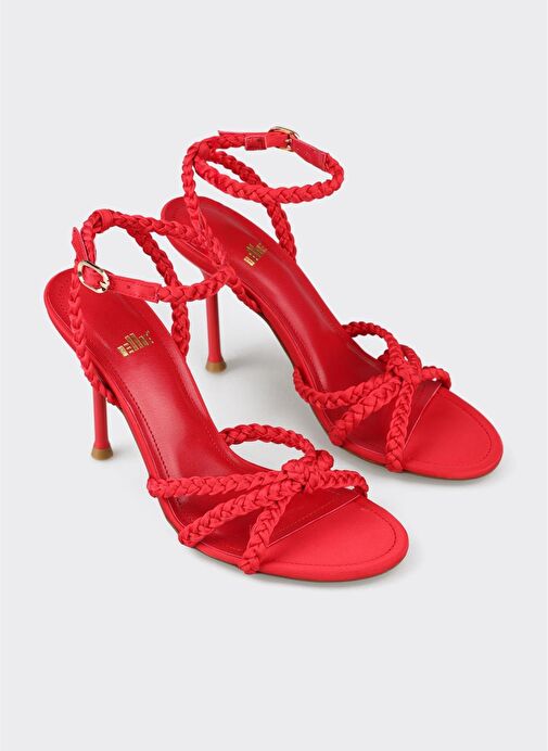Kırmızı Kadın Topuklu Sandalet - Görsel 3