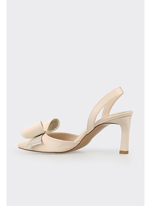 Elle Siyah Kadın Saten Topuklu Ayakkabı GROEN - Görsel 4