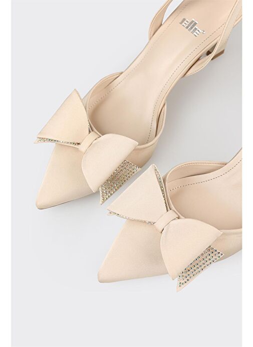 Elle Siyah Kadın Saten Topuklu Ayakkabı GROEN - Görsel 5