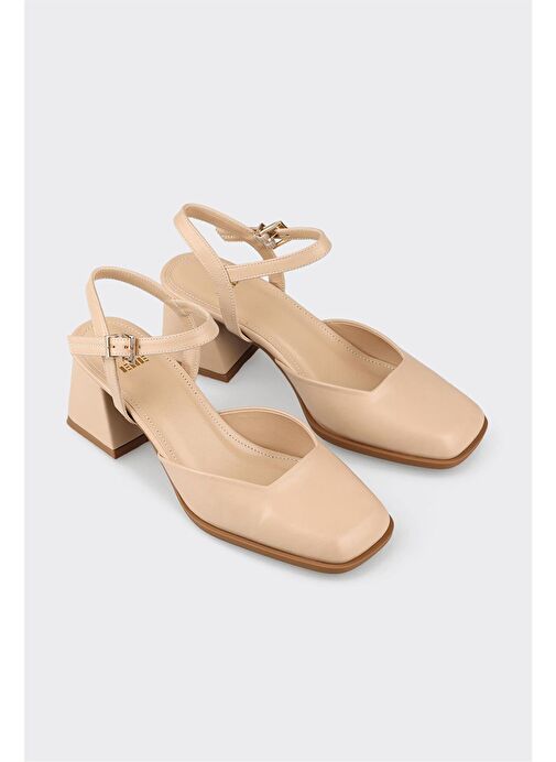 Bej Kadın Topuklu Ayakkabı - Görsel 3