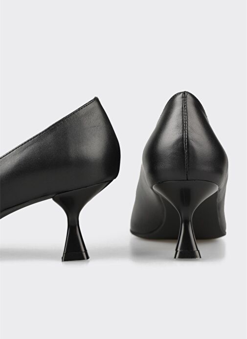 Siyah Deri Kadın Stiletto - Görsel 5