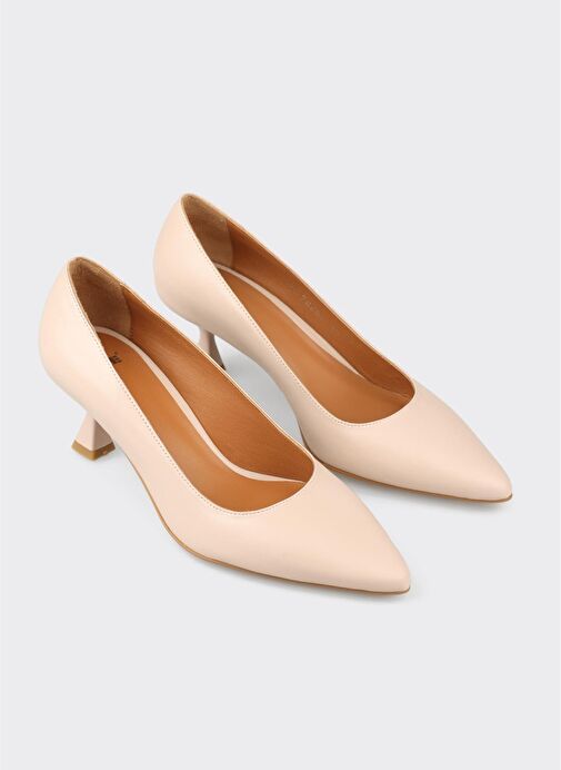Pudra Deri Kadın Stiletto - Görsel 3