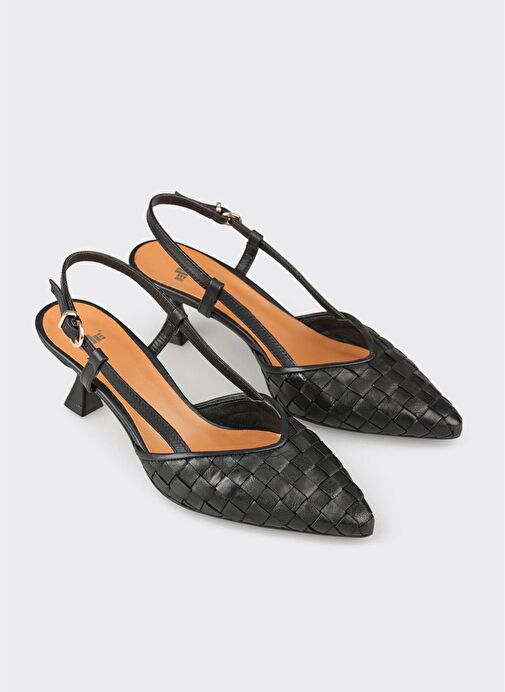 Siyah Deri Kadın Günlük Ayakkabı - Görsel 3