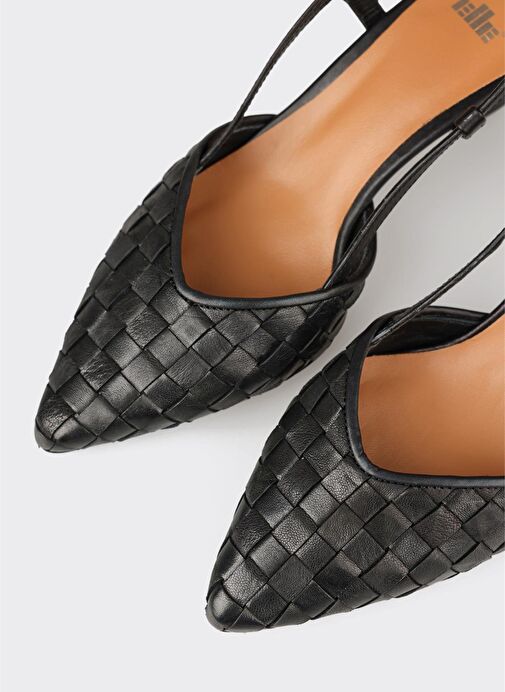 Siyah Deri Kadın Günlük Ayakkabı - Görsel 5