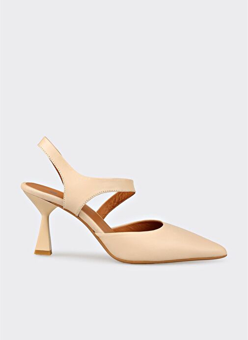 Naturel Deri Kadın Topuklu Ayakkabı - Görsel 2