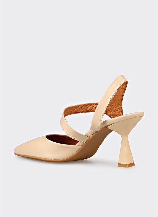 Naturel Deri Kadın Topuklu Ayakkabı - Görsel 4