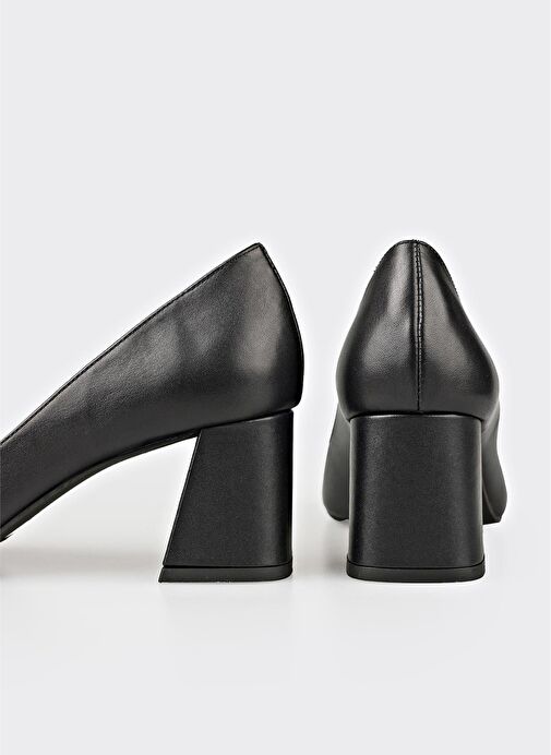 Siyah Deri Kadın Stiletto - Görsel 5