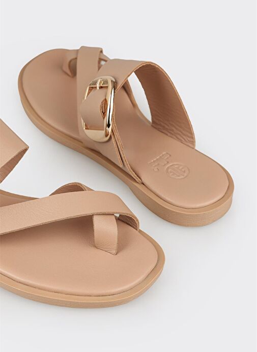 Naturel Deri Kadın Terlik - Görsel 6