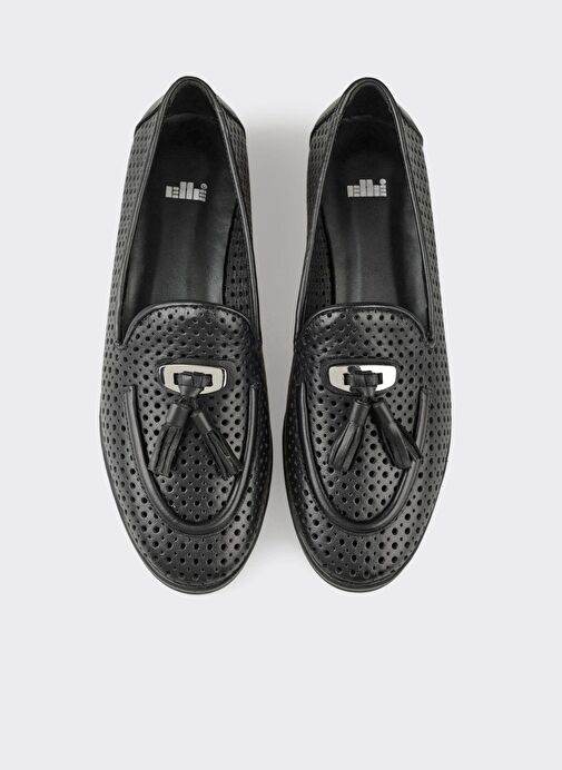 Siyah Deri Kadın Günlük Ayakkabı - Görsel 5