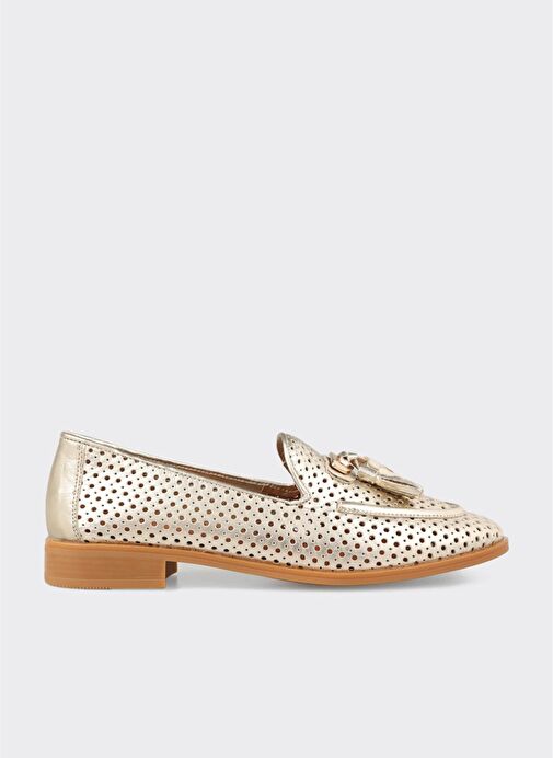 Gold Deri Kadın Günlük Ayakkabı - Görsel 2