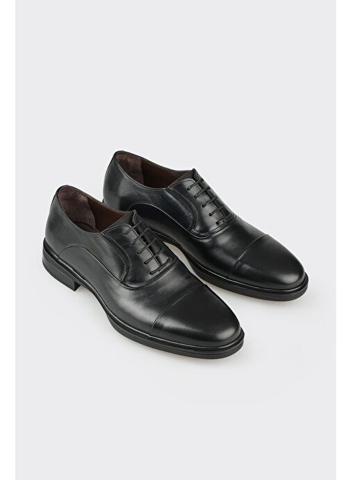 Siyah Deri Erkek Klasik Ayakkabı - Görsel 3
