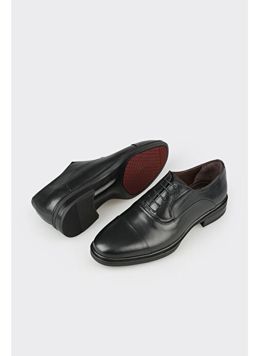Siyah Deri Erkek Klasik Ayakkabı - Görsel 4