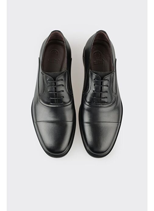 Siyah Deri Erkek Klasik Ayakkabı - Görsel 5