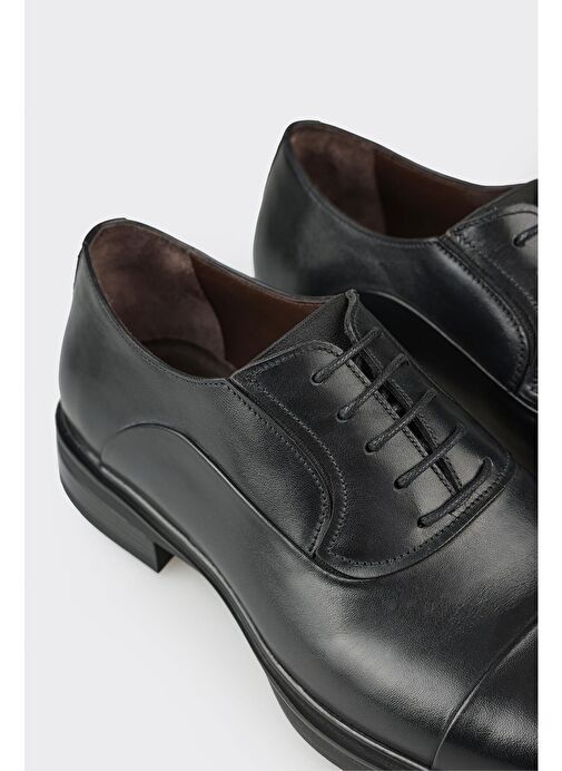 Siyah Deri Erkek Klasik Ayakkabı - Görsel 6