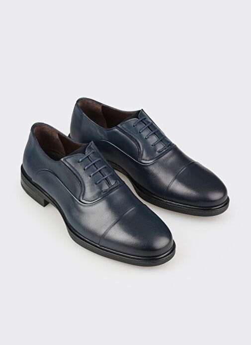 Lacivert Deri Erkek Klasik Ayakkabı - Görsel 3