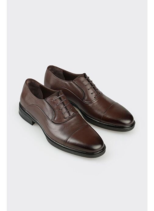 Kahve Deri Erkek Klasik Ayakkabı - Görsel 3