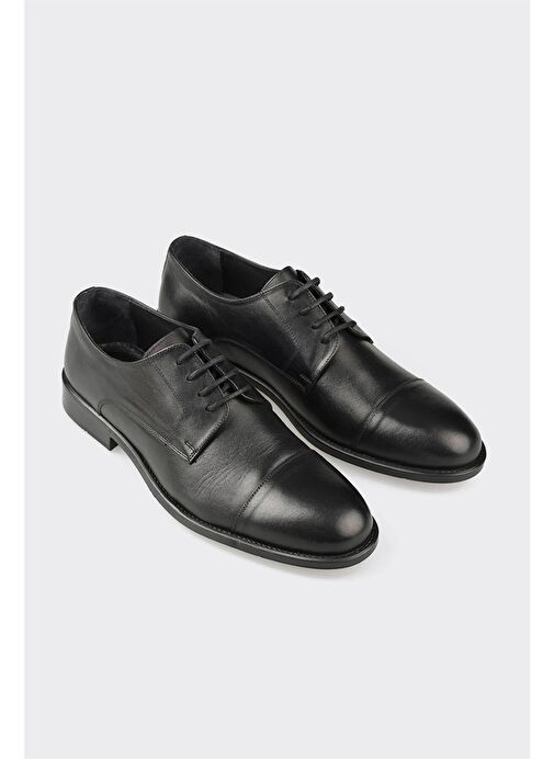 Siyah Deri Erkek Klasik Ayakkabı - Görsel 3