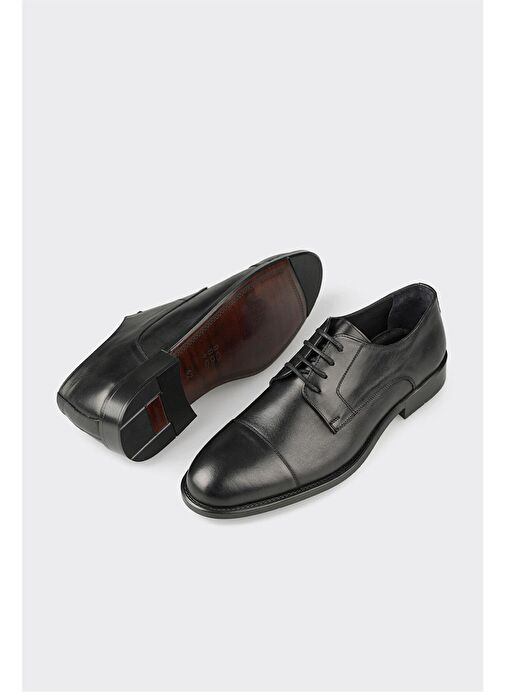 Siyah Deri Erkek Klasik Ayakkabı - Görsel 4
