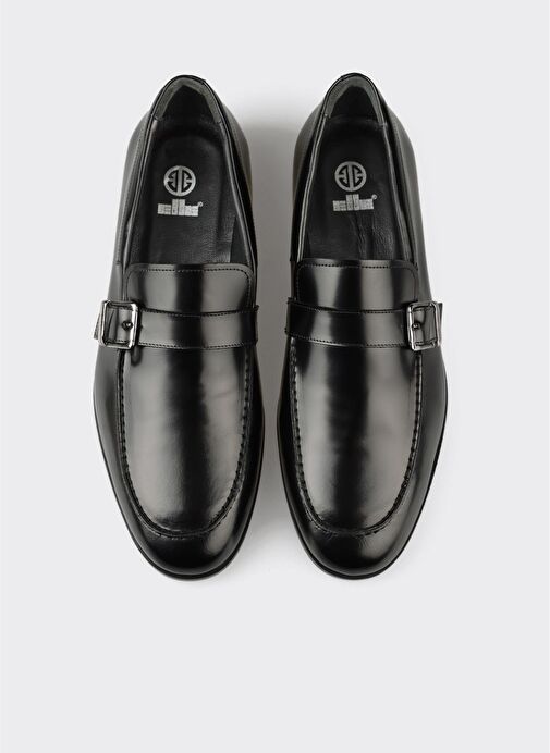 Siyah Deri Erkek Klasik Ayakkabı - Görsel 5