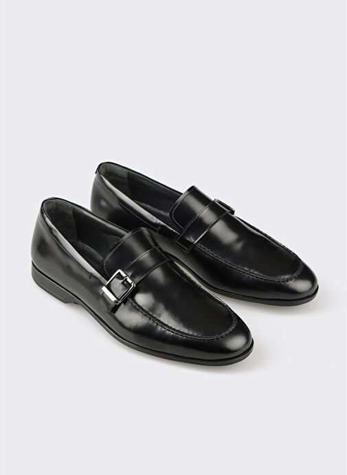 Siyah Deri Erkek Klasik Ayakkabı - Görsel 3