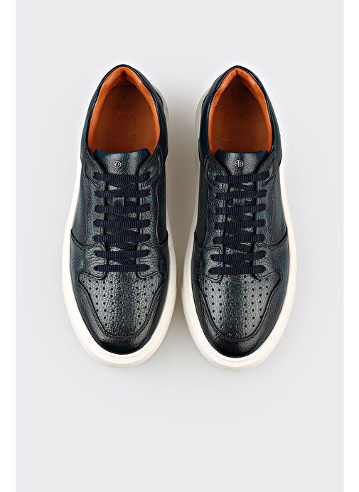 Elle Lacivert Erkek Deri Sneaker TENGER - Görsel 5
