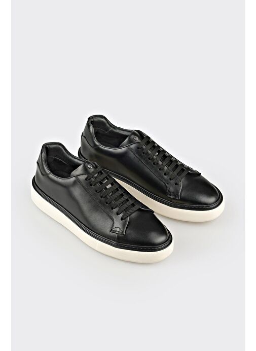 Siyah Deri Erkek Günlük Ayakkabı - Görsel 3