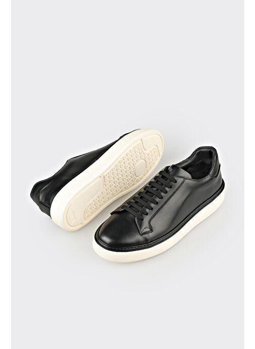 Siyah Deri Erkek Günlük Ayakkabı - Görsel 4
