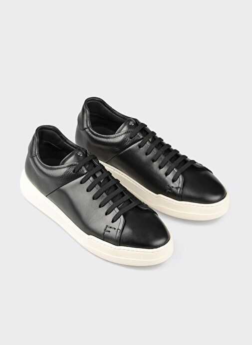 Siyah Deri Erkek Günlük Ayakkabı - Görsel 3