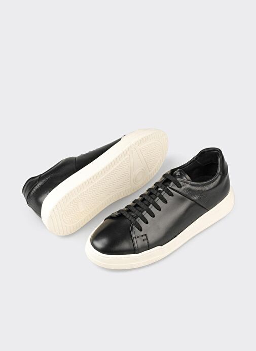 Siyah Deri Erkek Günlük Ayakkabı - Görsel 4