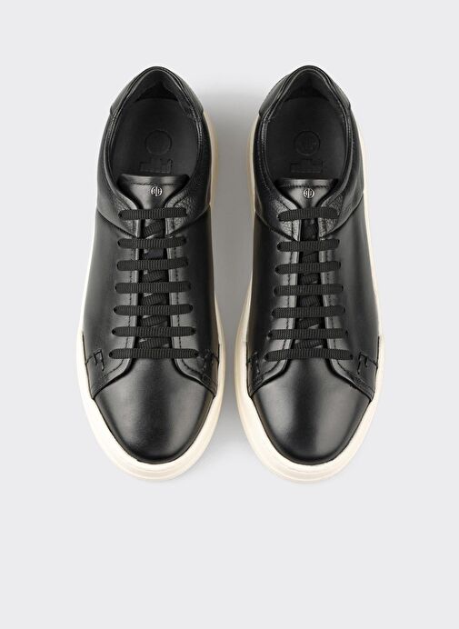 Siyah Deri Erkek Günlük Ayakkabı - Görsel 5