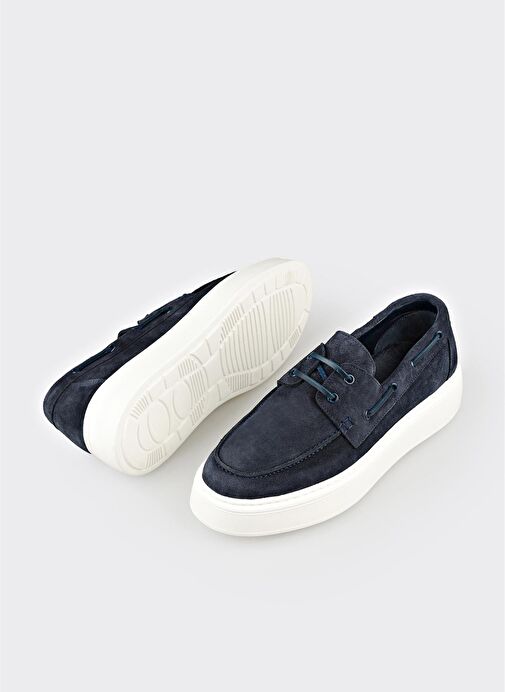 Mavi Deri Erkek Günlük Ayakkabı - Görsel 6