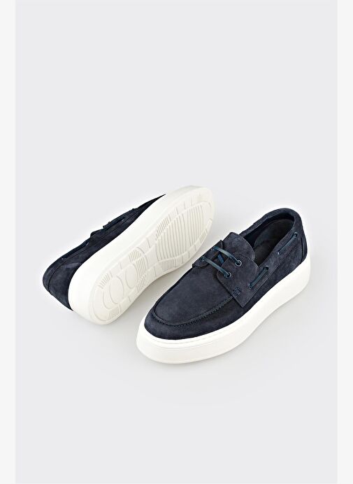 Mavi Deri Erkek Günlük Ayakkabı - Görsel 5