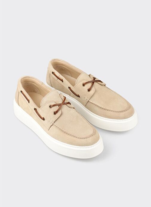 Bej Deri Erkek Günlük Ayakkabı - Görsel 3