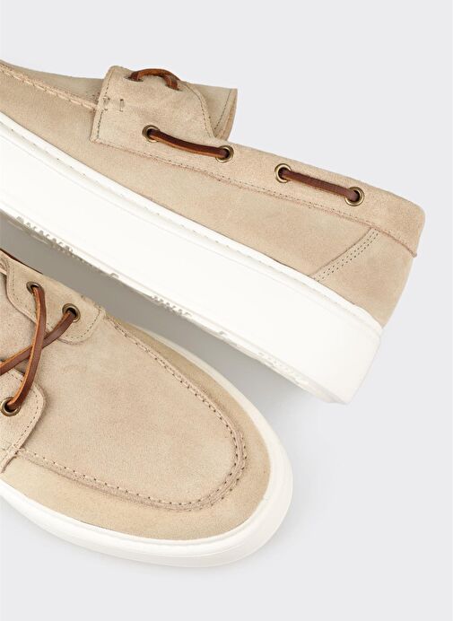 Bej Deri Erkek Günlük Ayakkabı - Görsel 6