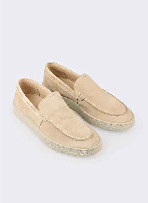 Bej Deri Erkek Günlük Ayakkabı - Görsel 4