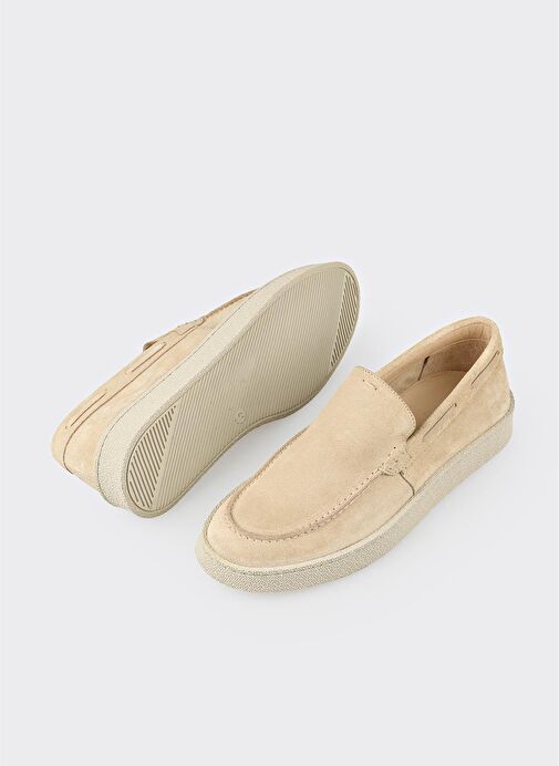 Bej Deri Erkek Günlük Ayakkabı - Görsel 6