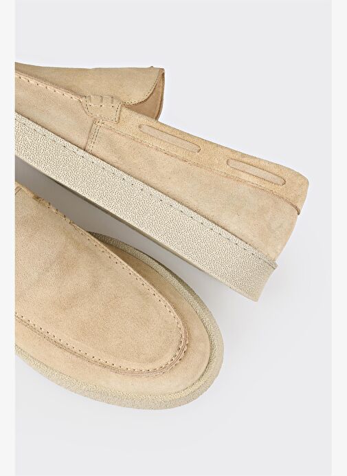 Bej Deri Erkek Günlük Ayakkabı - Görsel 11