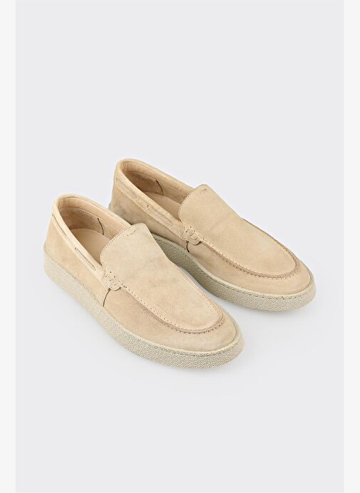 Bej Deri Erkek Günlük Ayakkabı - Görsel 5
