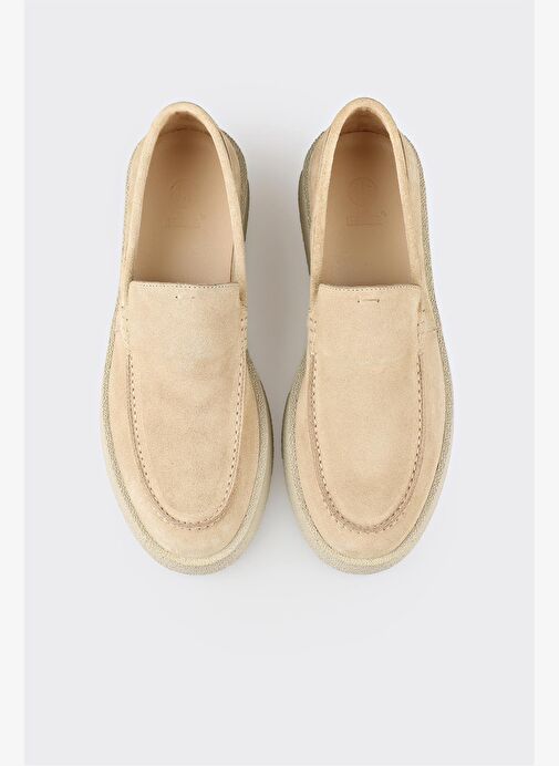 Bej Deri Erkek Günlük Ayakkabı - Görsel 8